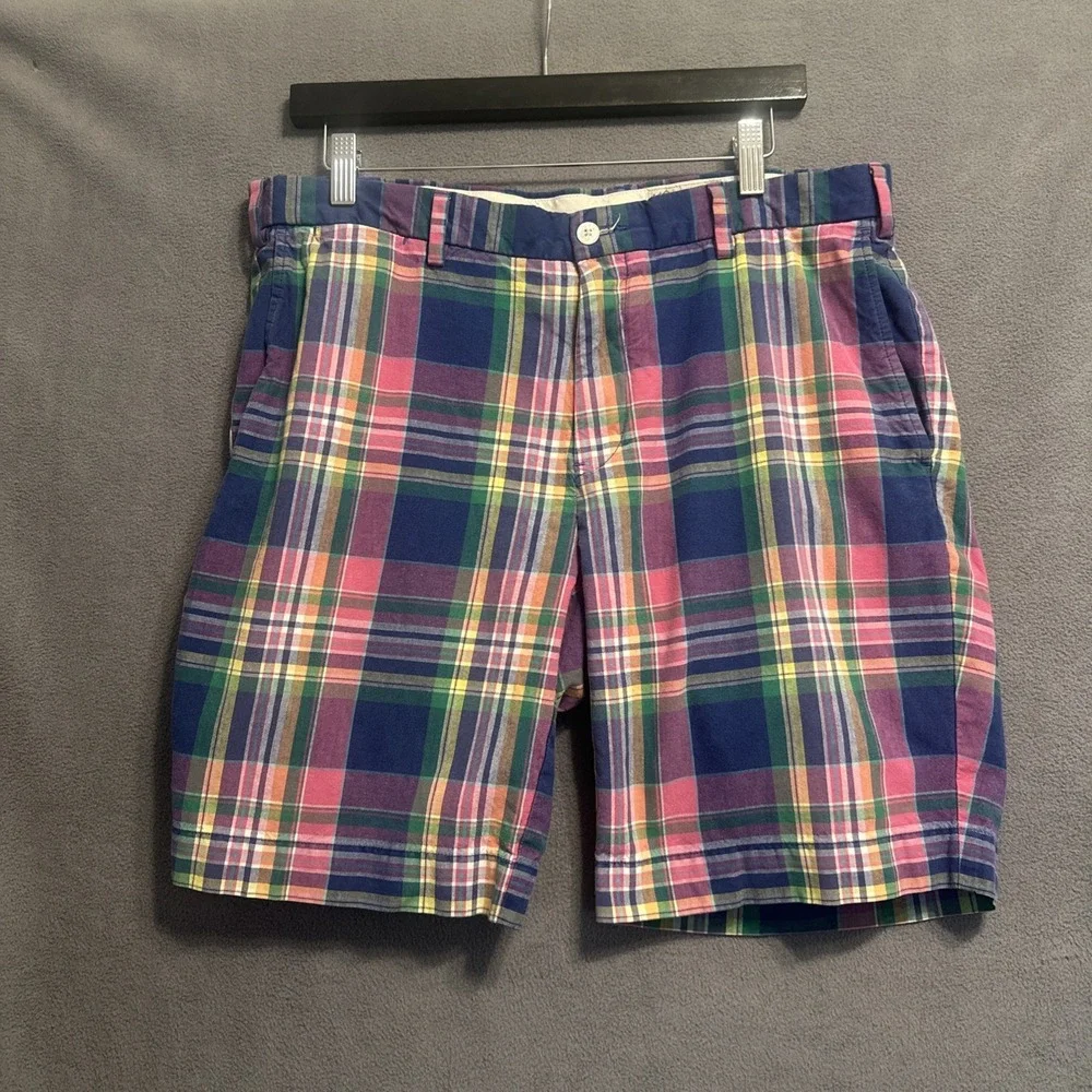 VTG Y2K Polo Ralph Lauren Indian Madras Plaid Shorts Mens 34 Preppy 9